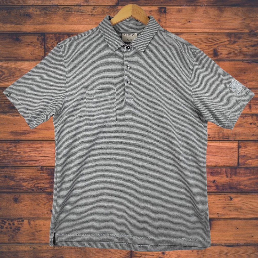 Linksoul Tempis Fugit Polo Shirt Short Sleeve Mens Sz L Gray Olympia CGC WA